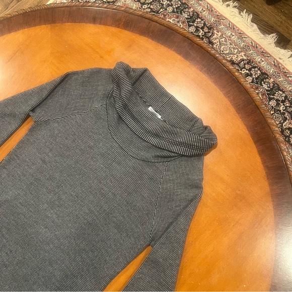 Toad & Co Merino Wool Uptown Sweater Dress Gray/Black Large Cowl Long-Sleeve - Picture 13 of 16